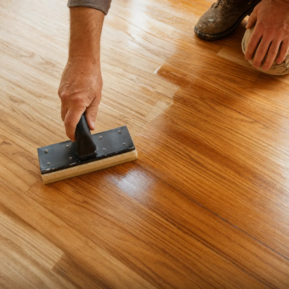 PHR-supplied close view of finished hardwood floor detail.