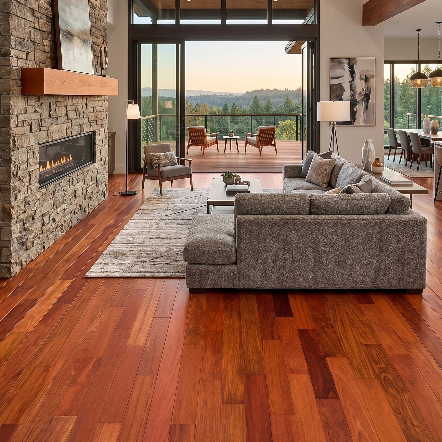 Source product image for AdvantageLumber Brazilian Cherry / Jatoba solid hardwood; material reference only.